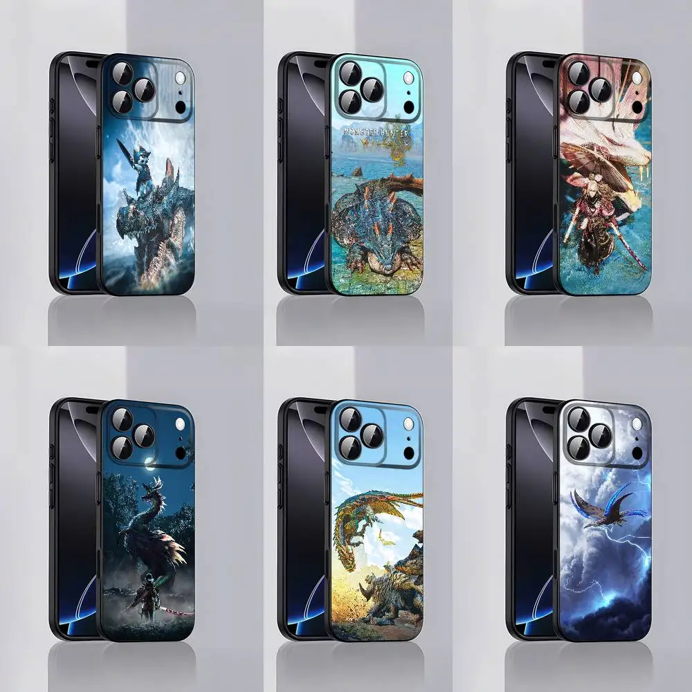 

M-Monster H-Hunter Wilds Dragon Phone Case For iPhone 17,16,15,14,13,12,11,Pro,Max,Plus,E,Air,Mini Black Protective Cover