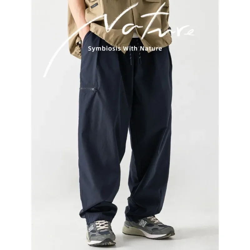 Side Zipper Pockets Cargo Pants Men's Spring and Fall Models Japanese Style Joggers Pants Streetwear Outdoor Casual Loose Pants