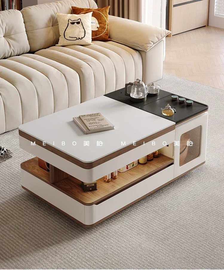 

Retro rock slab coffee table small apartment fashionable living room modern coffee table French special-shaped minimalist new