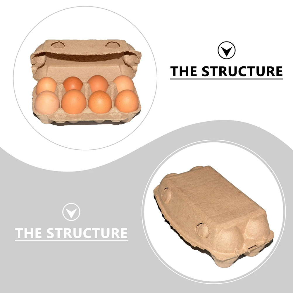 

20pcs Egg Carton Paper Pulp Container Biodegradable Storage Holder Kitchen Restaurant Healthy Material 9 Grids Design