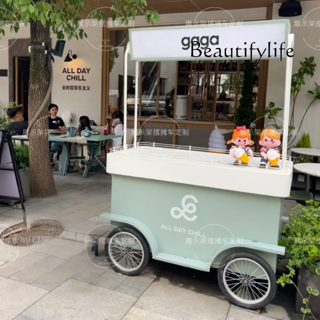 

Iron outdoor push display cart Float sales Mobile food cart Shopping mall promotion