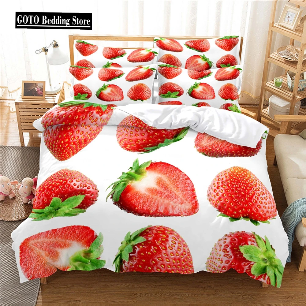 

Print Fresh Fruit Pattern Lemon Bed Cover Set Bed Linens Girl Comforter Bedding Sets 2/3 Pcs Duvetcover Pillowcase Super Soft