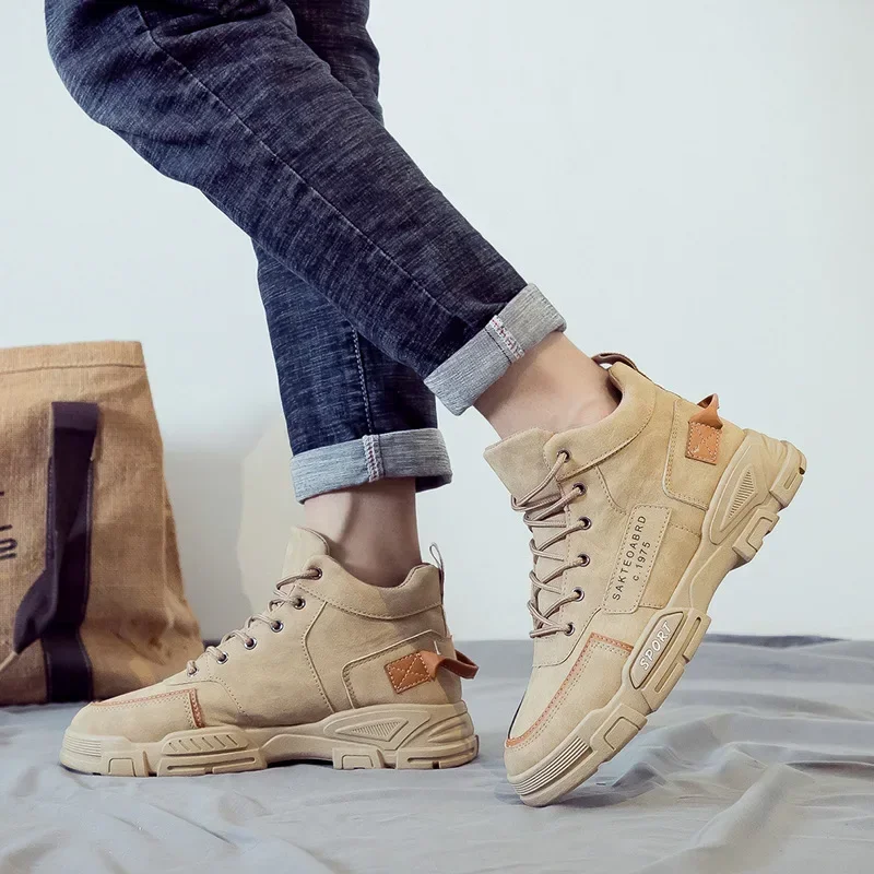 Men Boots Men's Winter Shoes Fashion Snow Boots Shoes Plus Size Winter Sneakers Ankle Men Shoes Winter Boots Black Blue Footwear