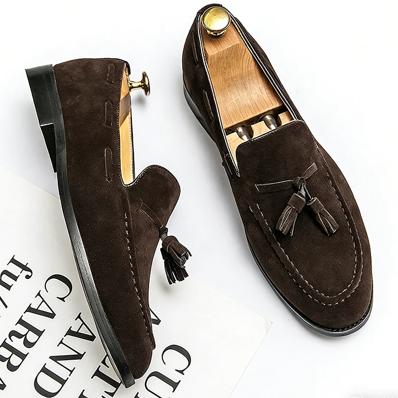 Men Casual Shoes Classic Flat Loafers Male Tassel Casual Business Leather Shoes Man Social Party Formal Loafers Male