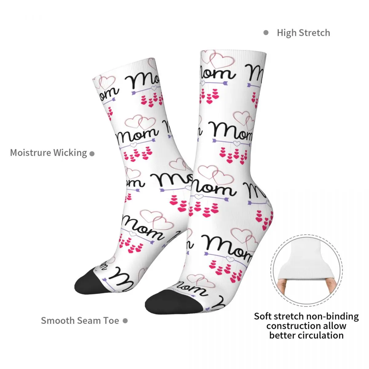 Calcetines de mamá para hombre y mujer, medias absorbentes de sudor, medias largas para todas las estaciones, accesorios para regalo de cumpleaños, Harajuku