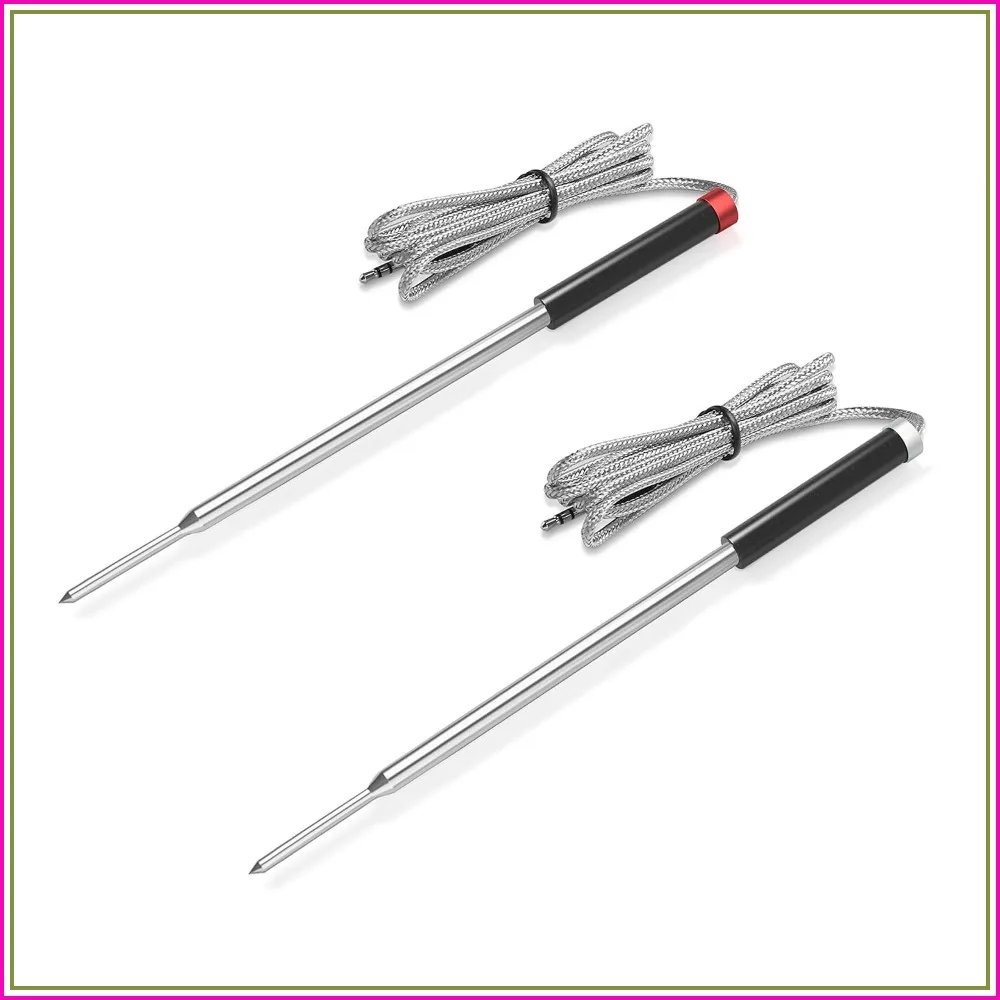 2-Pack Meat Thermometer Probe Replacement for H5055, Food-Grade Stainless Steel, 1m Cable