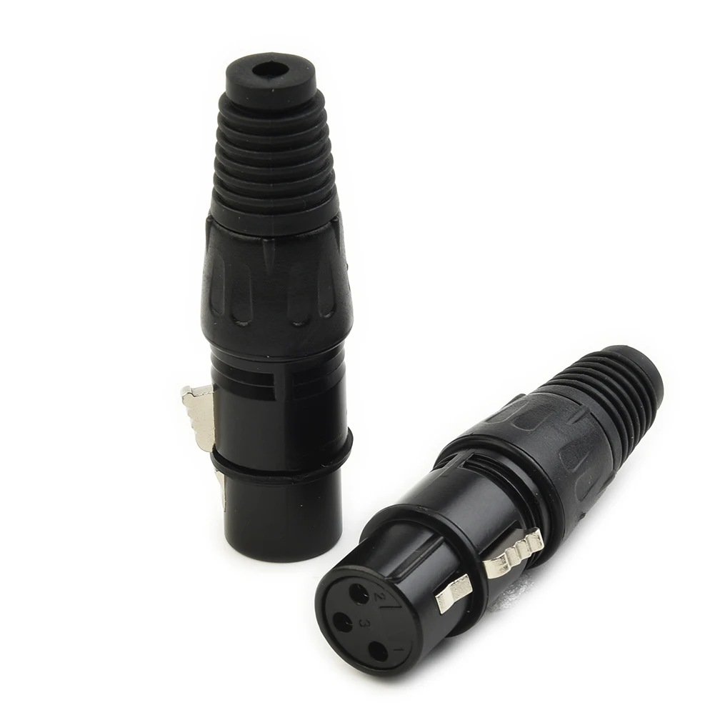 

10Pair XLR 3 Pin Male and Female Microphone Cable Connectors for Audio MIC Snake For DMX Connection with Brass Contacts