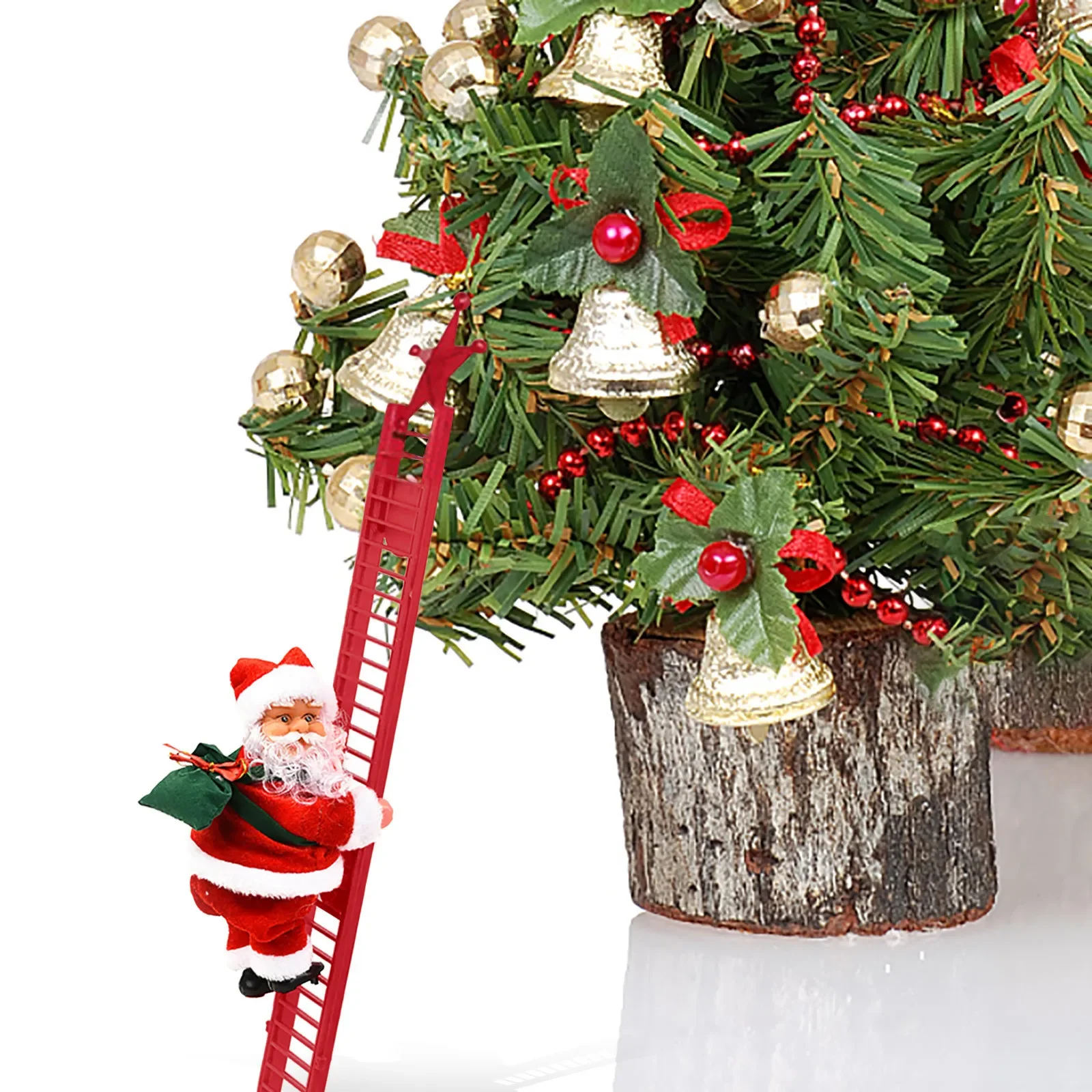 Electric Ladder Santa Claus E-Commerce Flannel Holiday Doll Toy Christmas Tree Decoration Party Music Doll Decoration