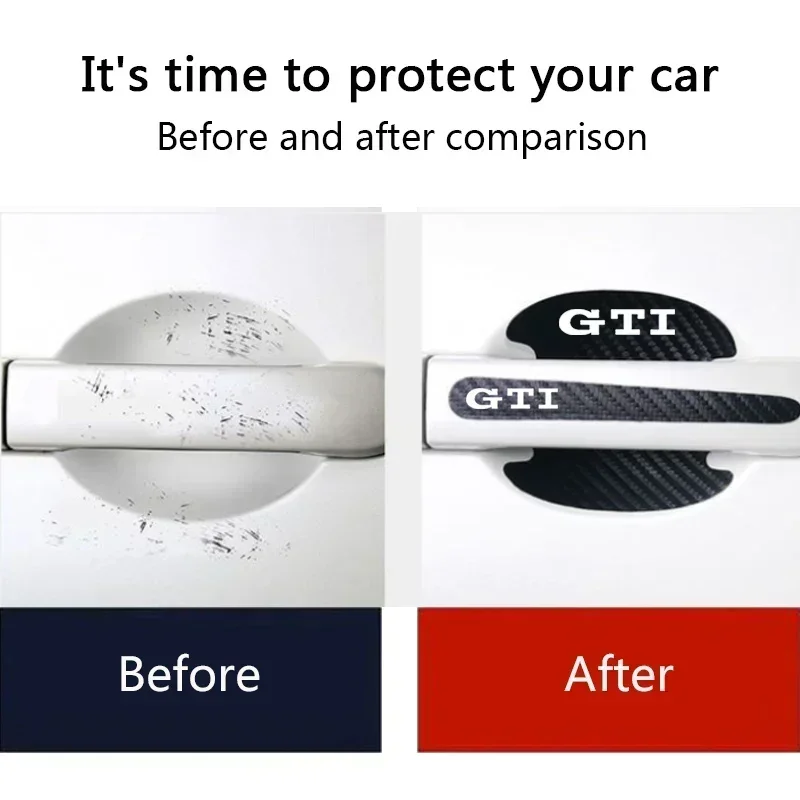 Car Ashtray Car Door Bowl Handle Sticker Carbon Fiber Protector Film For Volkswagen VW GTI Logo GTD GLI Anti Scratches Bumper Gu view 5