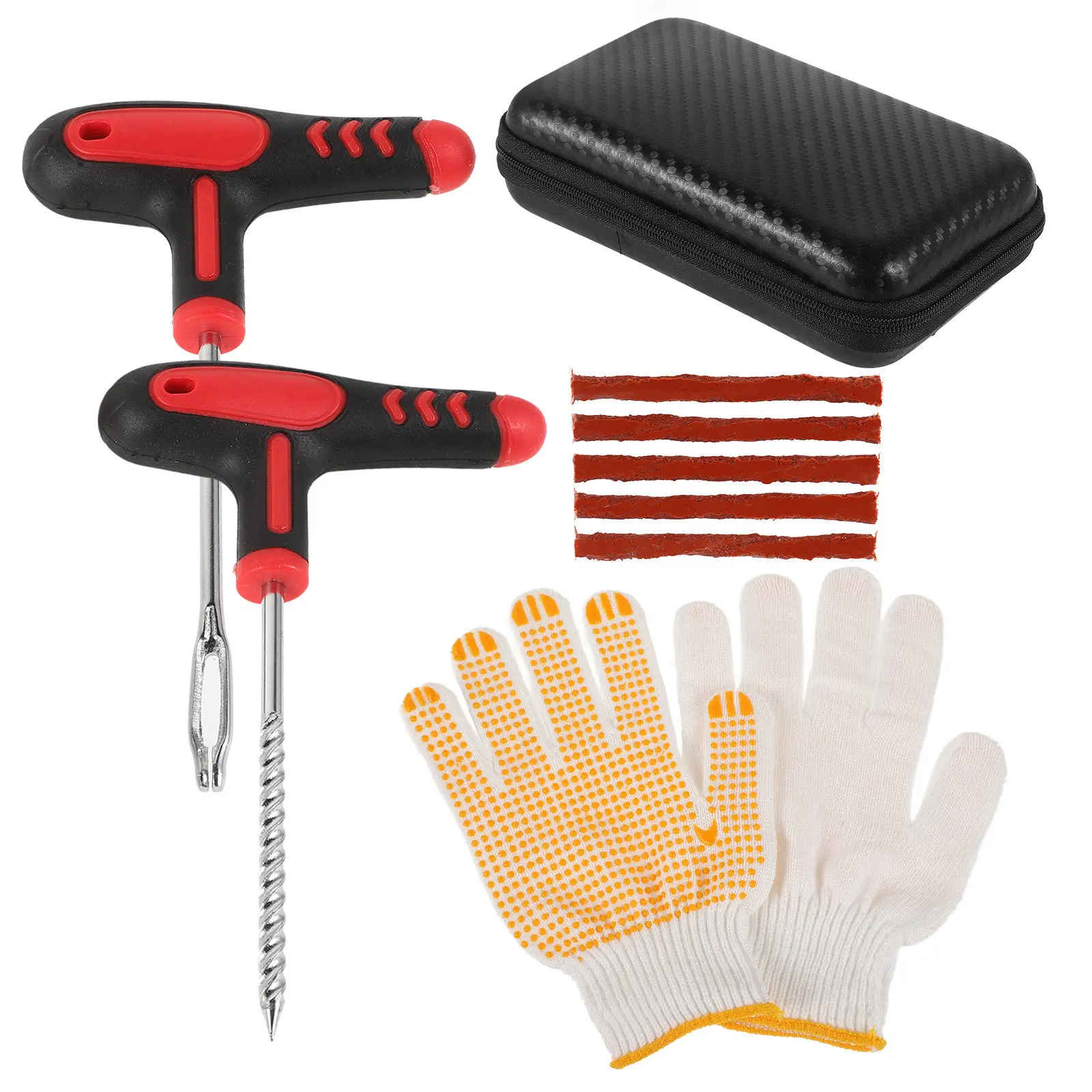 

1 Set Tire Repair Kit Universal Puncture Tool For Car Motorcycle Atv Utv Tubeless Rubber Repair Strip Emergency Fix Cycling