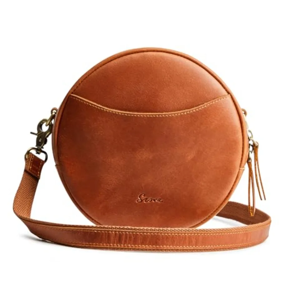 

Crossbody bag for daily use, genuine leather, black, lightweight and spacious with adjustable strap