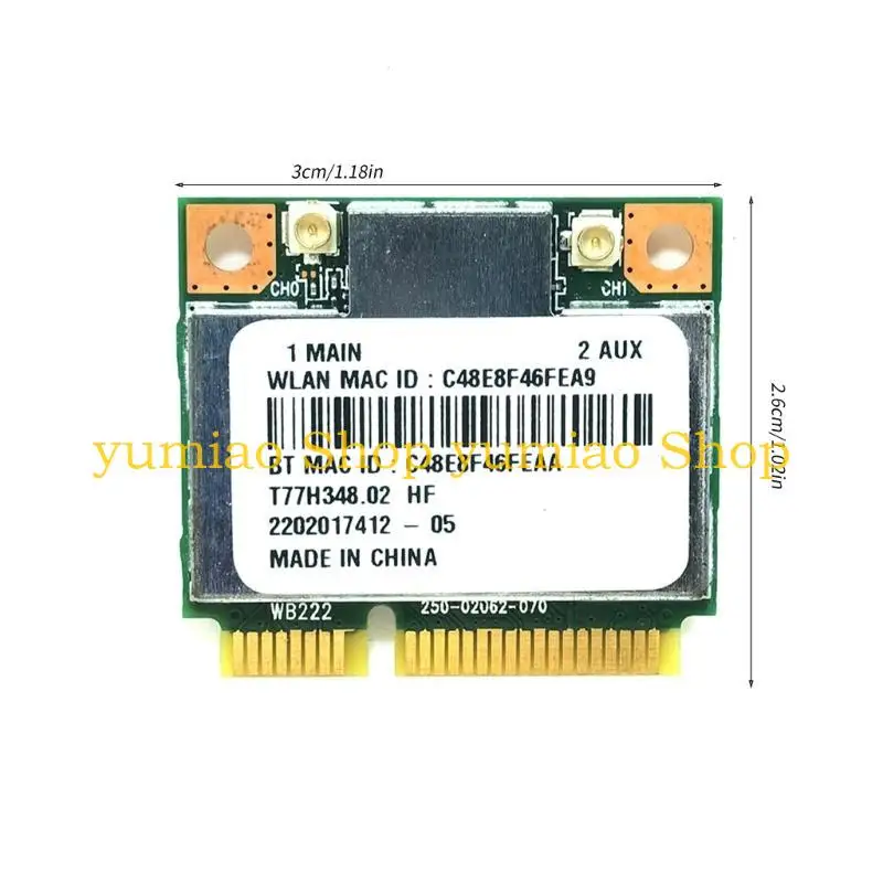 587B AR5B22 Thẻ mạng không dây nhanh, 300Mbps BT4.0 cho máy tính xách tay PCIe nhỏ