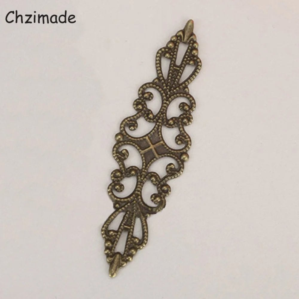 Chzimade 20Pcs Filigree Wraps Metal Hollow Flower Scrapbook Charms For Embellishment Scrapbook DIY Jewelry Handmade Crafts