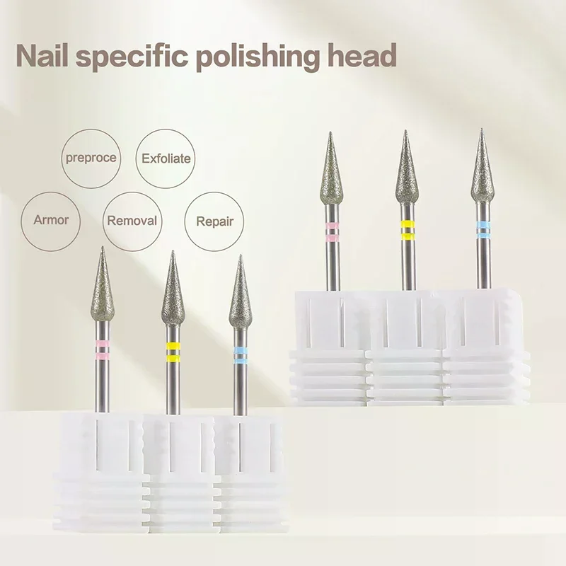 シャープコーンキューティクルクリーンネイルドリルビットプロフェッショナルカーバイドビットジェルポリッシュ除去用耐久性のあるマニキュアツールネイルテクニシャン用