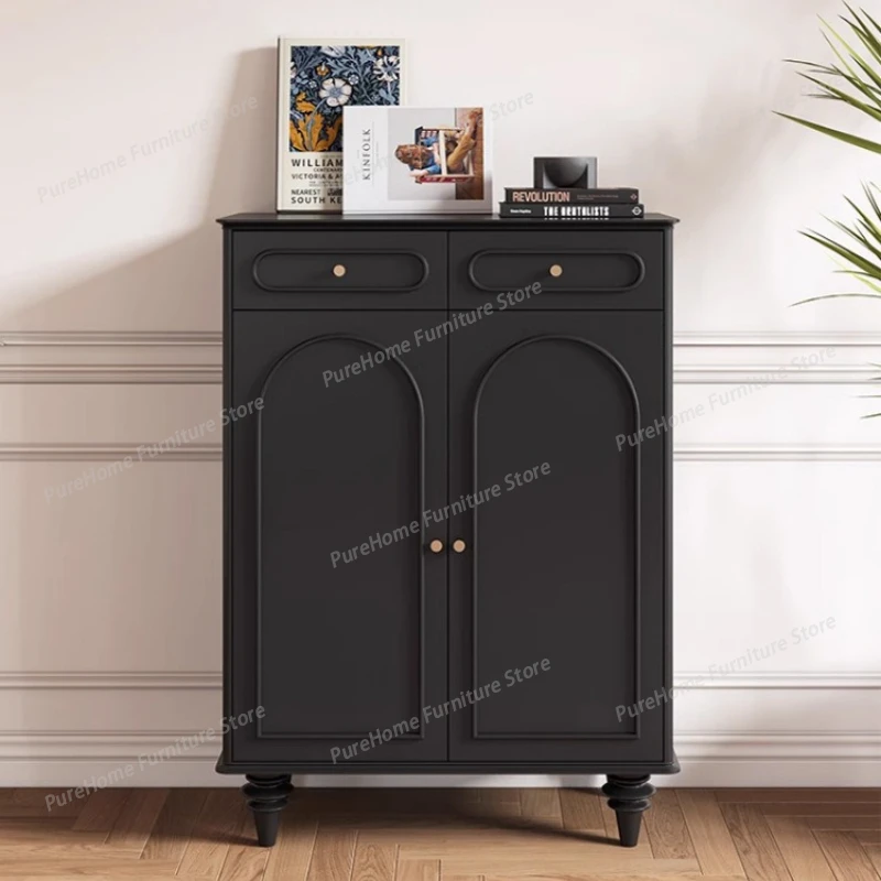 

French Retro Shoe Cabinet Modern Solid Wood Entryway Hallway Sideboards Storage Design Home Furniture Mueble Aparador