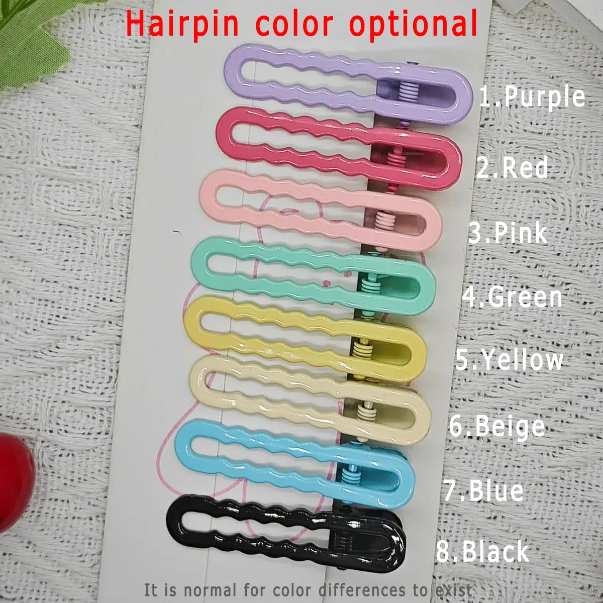 

Заколка для волос Lateefah, 1 шт., на заказ, U-образная, ручной работы, блестящая, волнистая, цвета макарон, шикарная, модная, аксессуар для волос