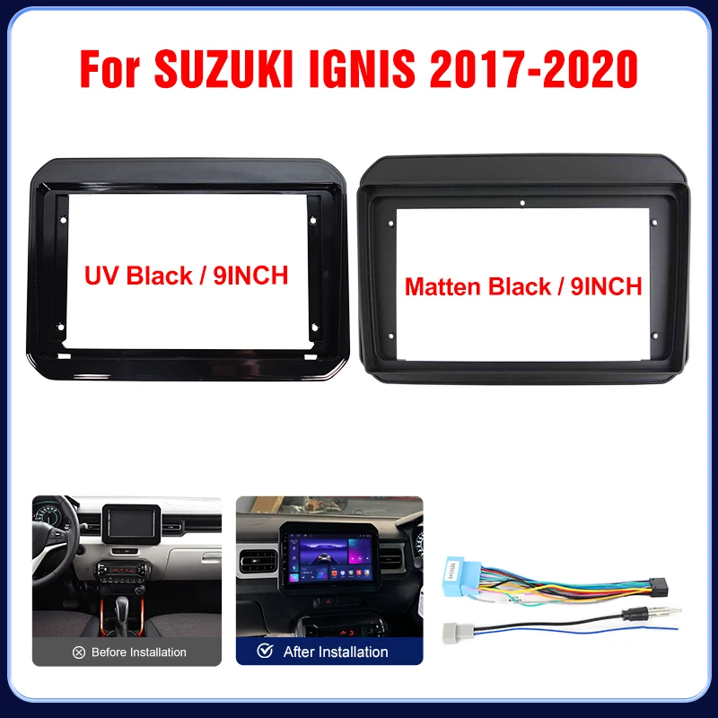 

9 INCH Car DVD Player Stereo Radio Dash Fitting Panel Frame Kit Car Audio 2DIN For SUZUKI IGNIS 2017-2020 Head Unit Fascia