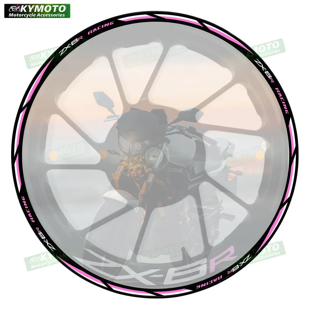

For ZX-6R ZX6R motorcycle accessories 17 inch front and rear wheel stickers fairing rims modified reflective decals decoration