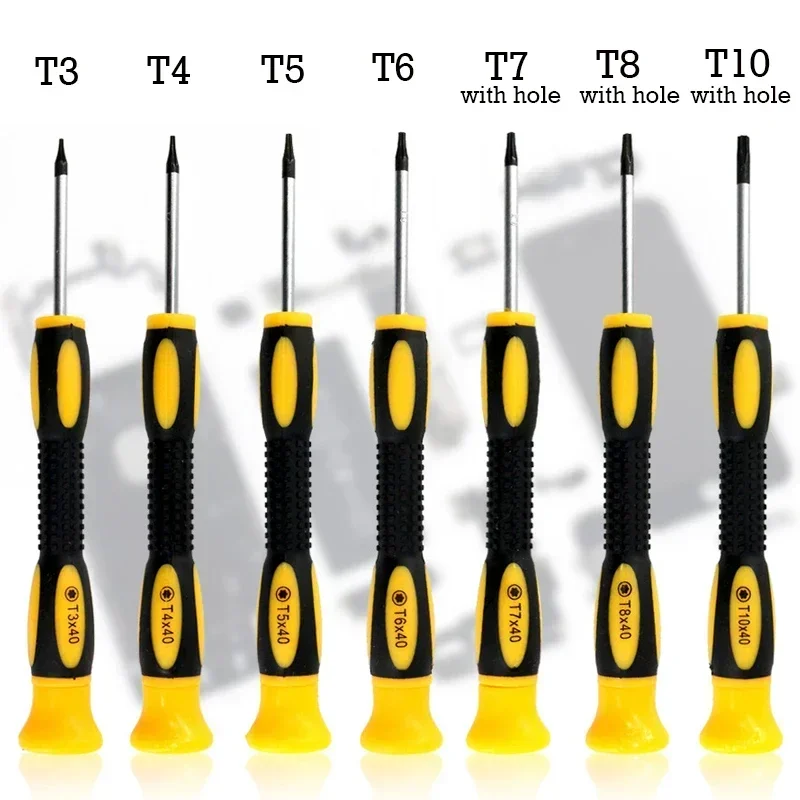 conjunto de bits chave de fenda torx t3 t4 t5 t6 t7 t8 t10 mini chave de fenda hexagonal console jogo lidar com ferramentas reparo desmontagem pecas 01