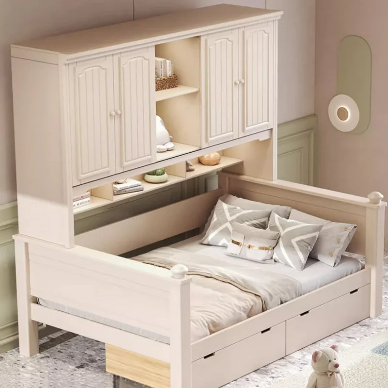 

Wardrobe bed all solid wood integrated light luxury boys and girls