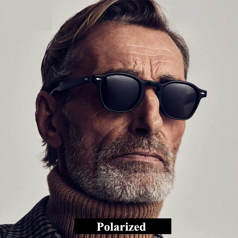 Classic Square Polarized Men's Sunglasses Vintage Acetate UV400 Anti-ultraviolet Sun Glasses Women Trendy Driving Sunglass Male