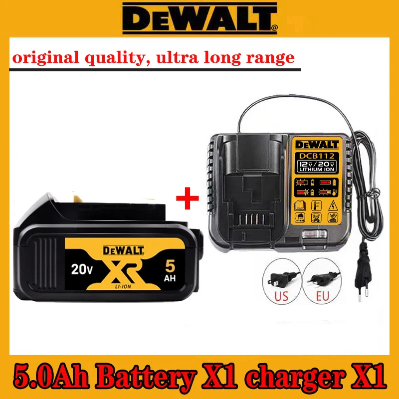 

High Rate 100% Genuine Dewalt 20V Battery, 5000MAH Rechargeable Lithium Ion Battery, Dewalt DCB200 Power Tool Battery