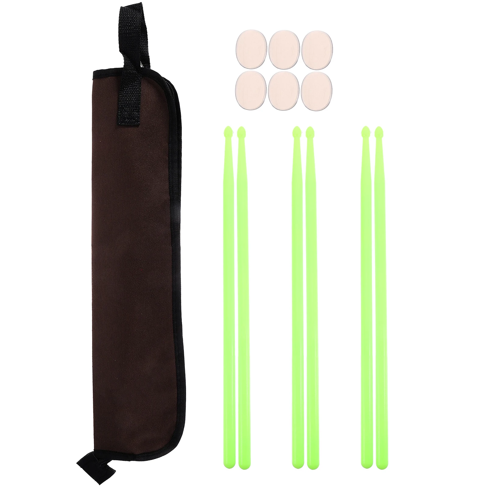 

1 set 1 Set Of Drum Sticks Nylon Durable Lightweight Responsive Practice Sticks With Dampeners Storage Bag For Adult Beginner