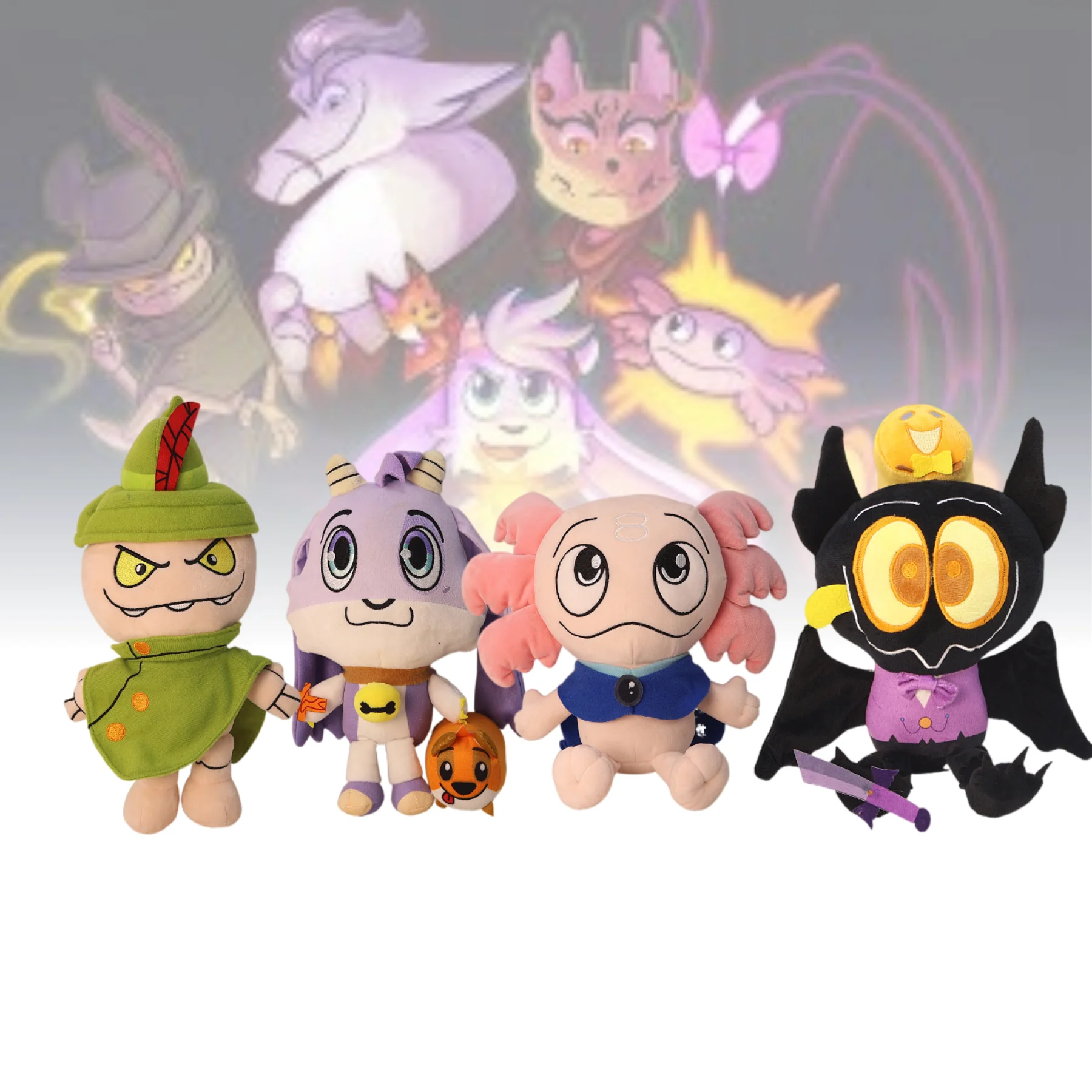 

Мягкая игрушка-козел 33 см, милый фиолетовый козел, плюшевая игрушка-лучник, розовый аксолотль, черная летучая мышь, мультяшная фигурка для детей, подарок на день рождения