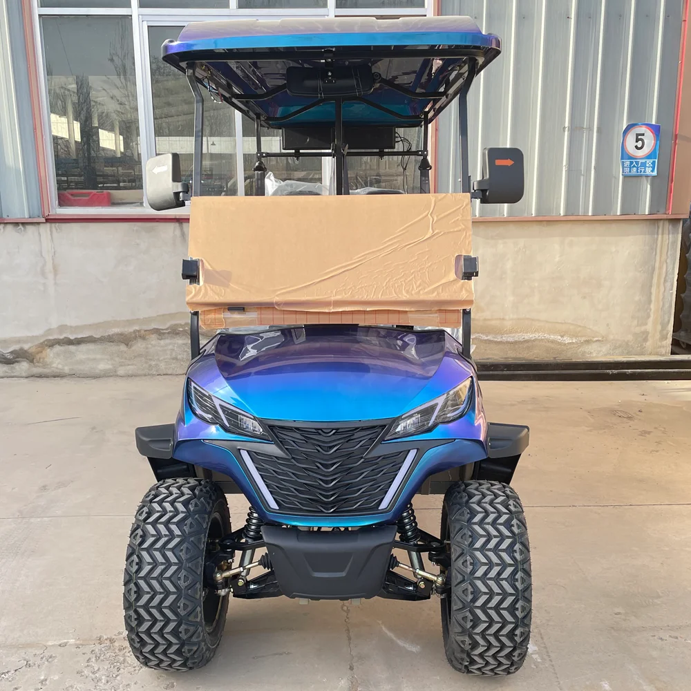 48V Adults Golf Scooter Solar Panels Powered Brilliant Purple Golf Carts 4 6 Seater Off Road Beach Buggy Electric Golf Cart