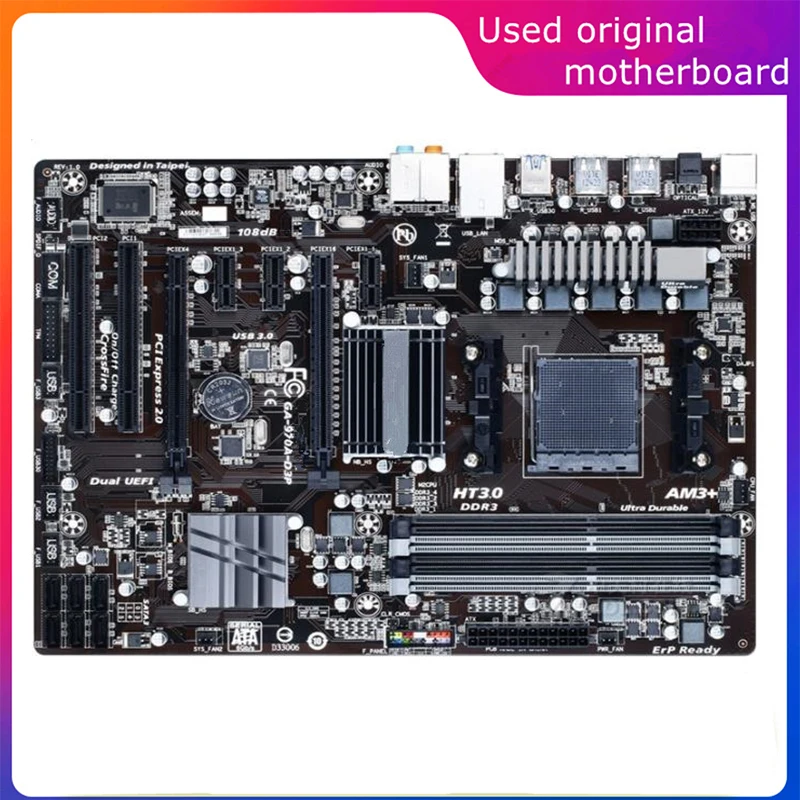 

Used AM3+ AM3b For AMD 970 GA-970A-D3P 970A-D3P Computer USB3.0 SATA3 Motherboard AM3 DDR3 Desktop Mainboard