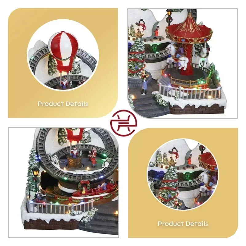 roof perfect balloon Accessories glowing Supplier Fujian Tabletop 3D Discount igloo ready christmas village resin