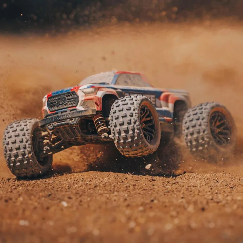 شاحنة RC 1/18 جرانيت GROM MEGA 380 نحى 4X4 Monster Truck RTR مع بطارية وشاحن، أزرق، ARA2102T1