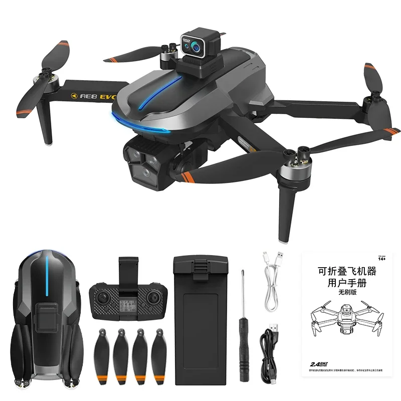 Geetha Ae8 Evo Drone 5G Professionele 360 ° Allround Hindernisvermijding 8K Hd Dual Camera Gps Borstelloze Hoogtestabilisator 8000M