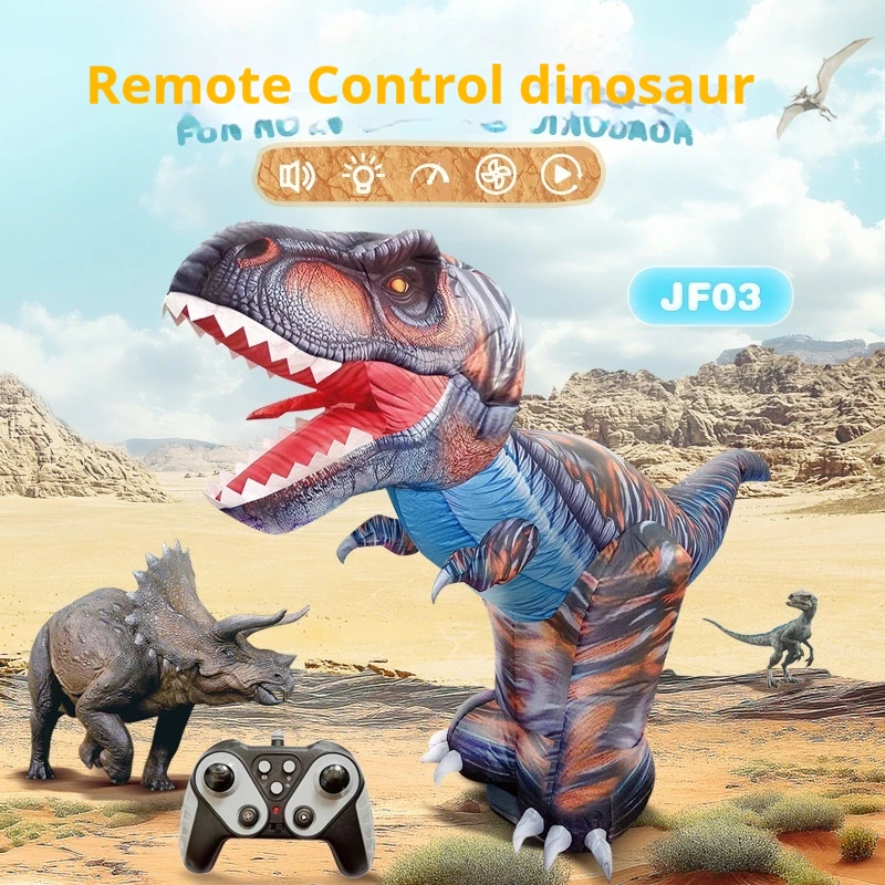 

Remote Control Inflatable Dinosaur Tyrannosaurus Rex 130cm Rc Car Rotate In Place Light Music Children'S Toys