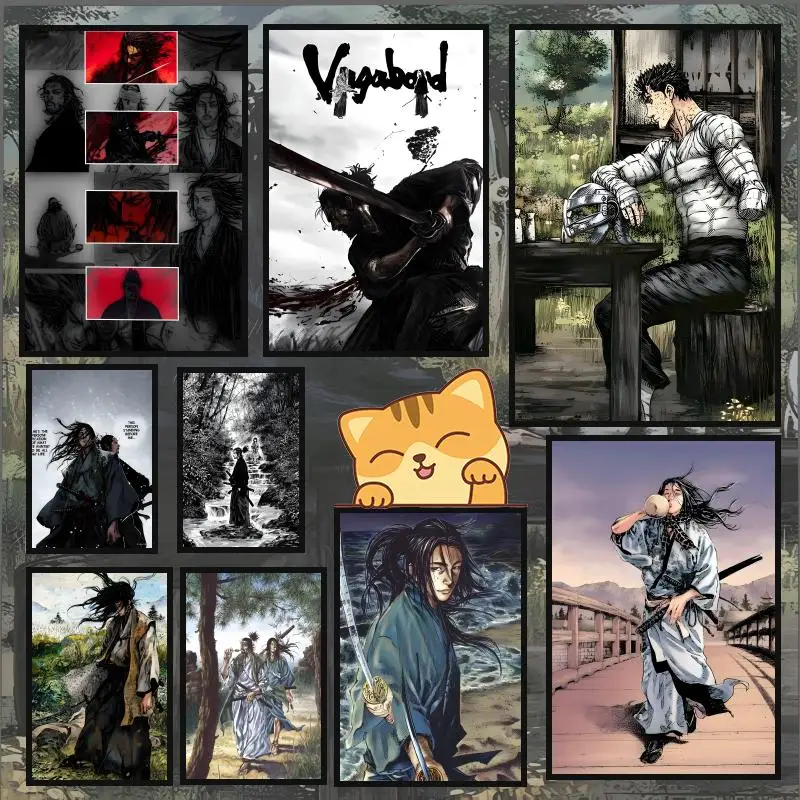 Vagabond Samurai Japanese Comics Poster HD Anime Hot Theme Singer/OST/Movie-Waterproof Self-Stick Home Decor