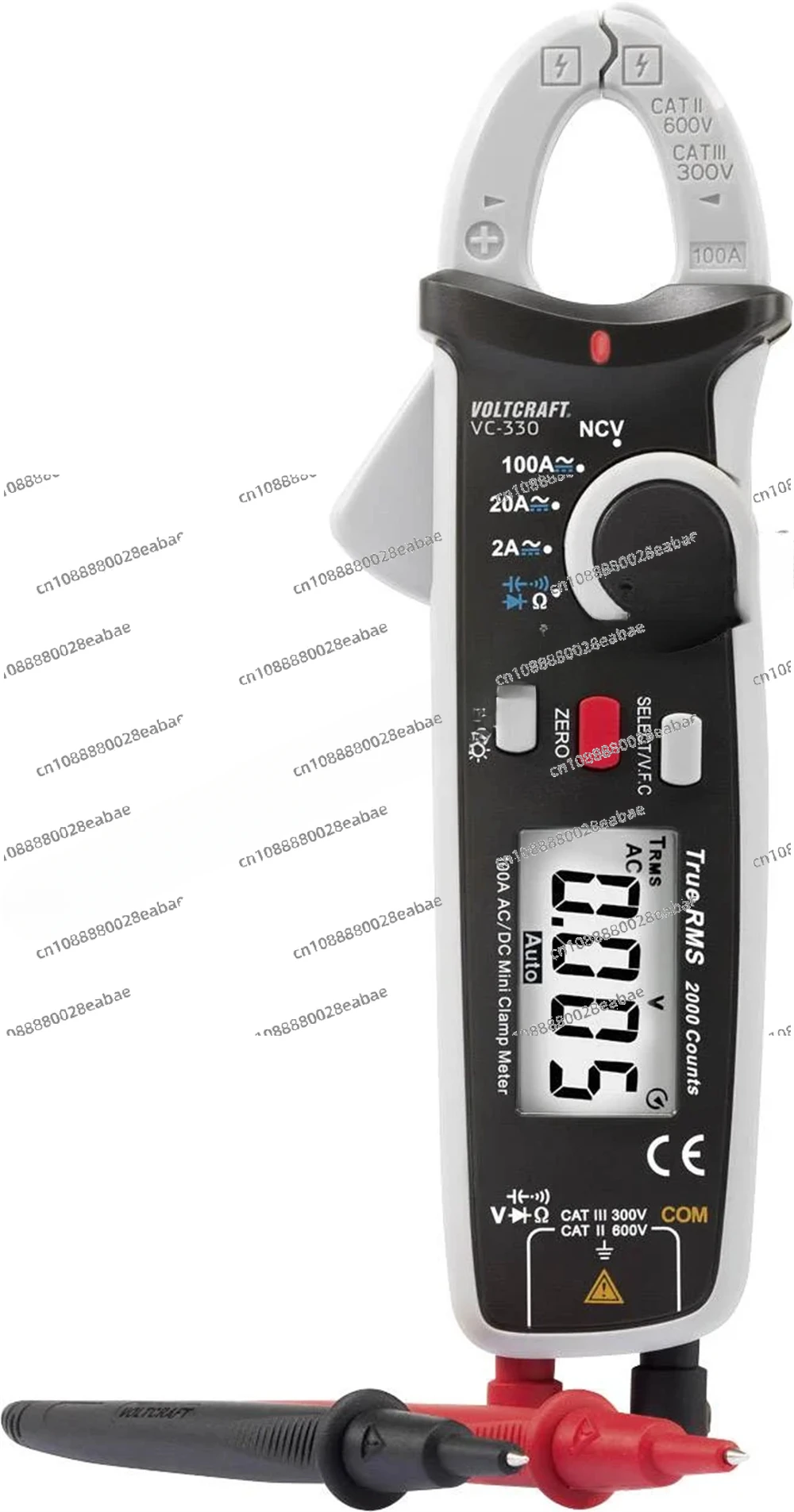 Original German VOLTCRAFT VC-330 Clamp Meter Digital CAT II 600 V, CAT III 300 V Display (counts): 2000