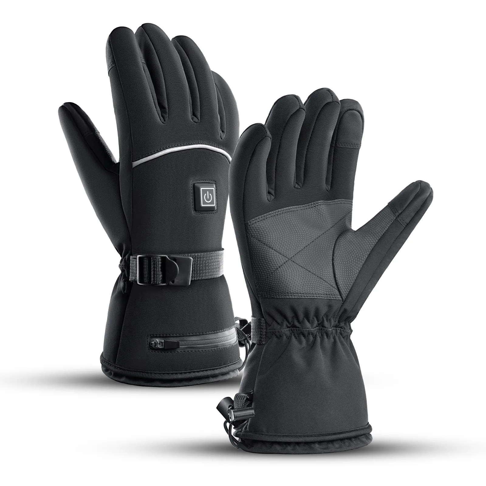 Electric Heated Gloves Motorcycle Winter Moto Heated Gloves Warm Waterproof Rechargeable Heating Thermal Gloves For Snowmobile