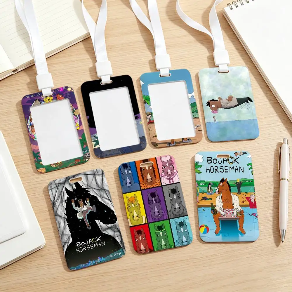 Funny B-bojack Horseman-S NFC Contactless Sliding Card Sleeve For Student Cards, Bus Cards, ID Cards, And Work Permits