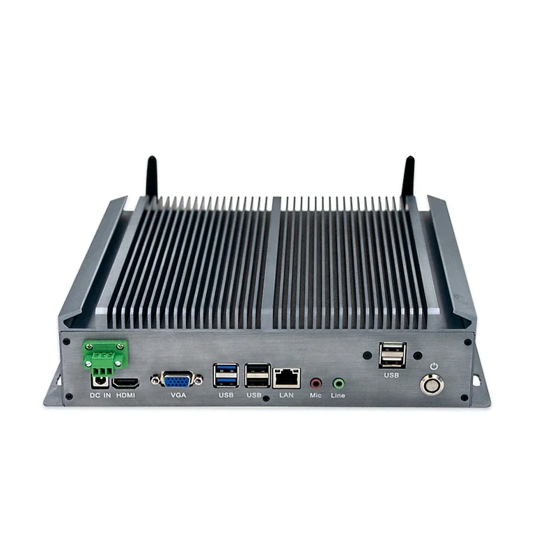 Cheap Fanless Industrial Mini PC  Celeron N3050 N3700 J4125 Dual Nics RJ45 4K Dual Lan Mini Computer 24x7 Watchdog