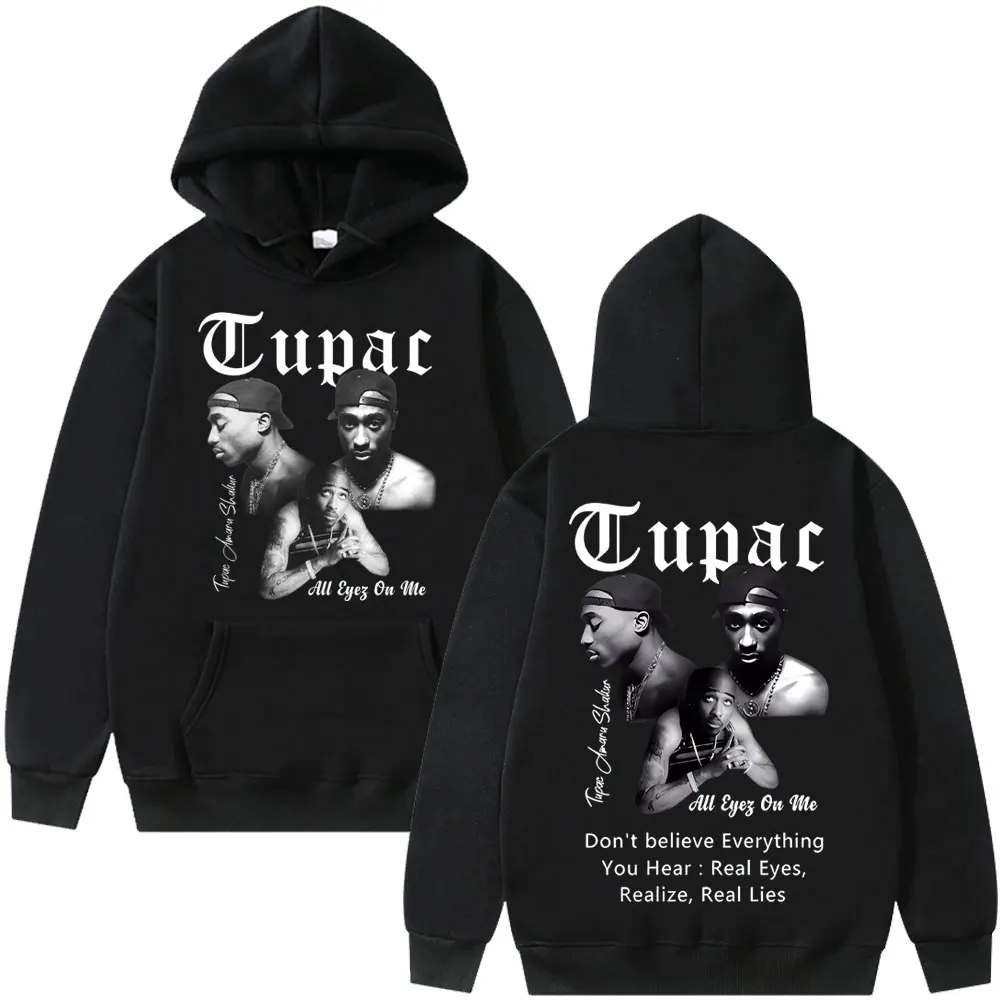 

Best Famous Rapper Tupac 2pac Shakur All Eyez on Me Hoodie Men Women Hip Hop Oversized Sweatshirt Men's Fleece Cotton Hoodies