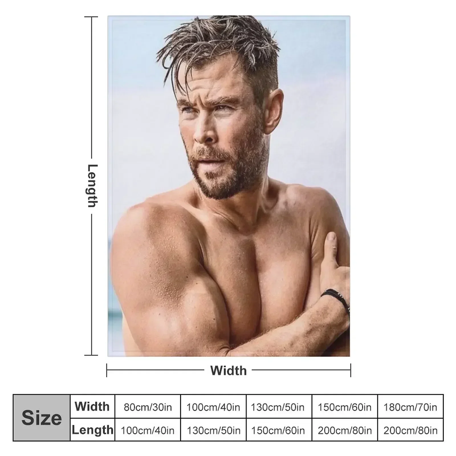 Chris Hemsworth Throw Blanket for babies Bed Fashionable warm for winter Bed manga Stuffeds Blankets