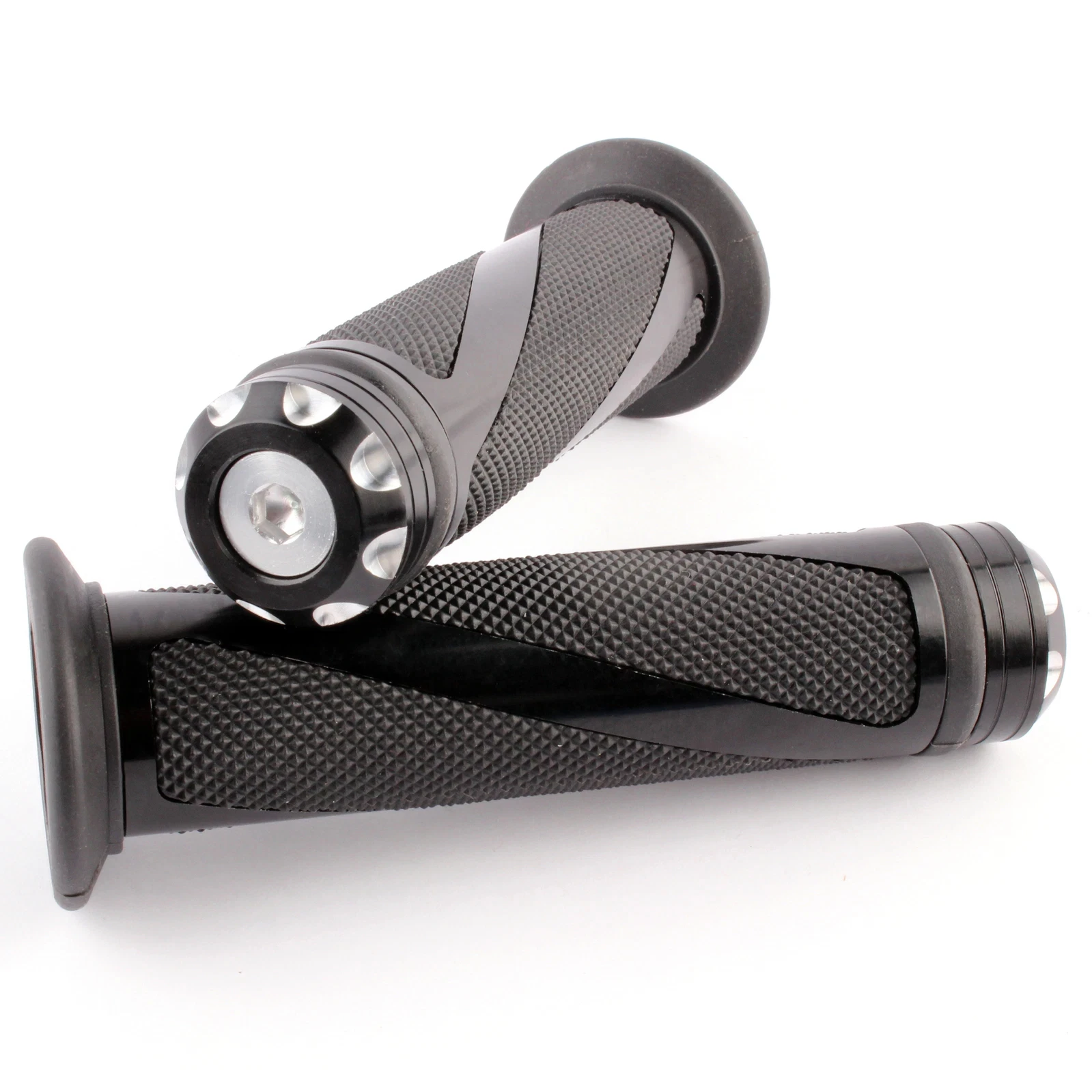 

7/8" 22mm Universal Motorcycle Handlebar Grips CNC Aluminum Rubber Anti-Slip Moto Handle Bar Hand Grip For Honda Yamaha Suzuki