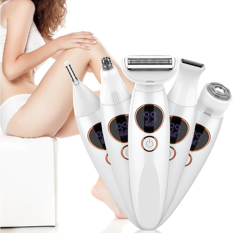 

5 in 1 Lady Care Set Nose Eyebrow Bikini Hair Trimmer Waterproof Electric Shaver Women Epilator Facial Hair Remover