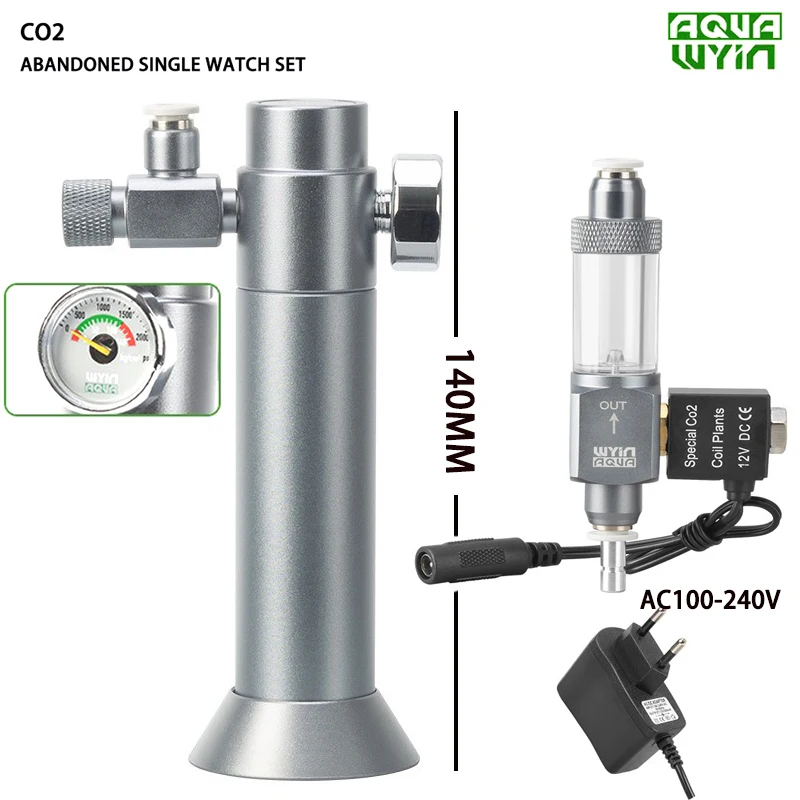 DIY Aquarium CO2-Regler-Set mit Magnetventil und Blasenzähler für kleine Gasflaschen 3-8UNF Aquarium CO2-Druckminderer