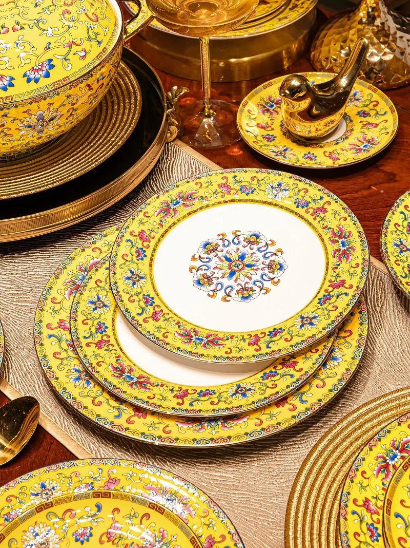 plates and plates are freely matched to eat bowls, noodles, dishes, soup plates, household high-end