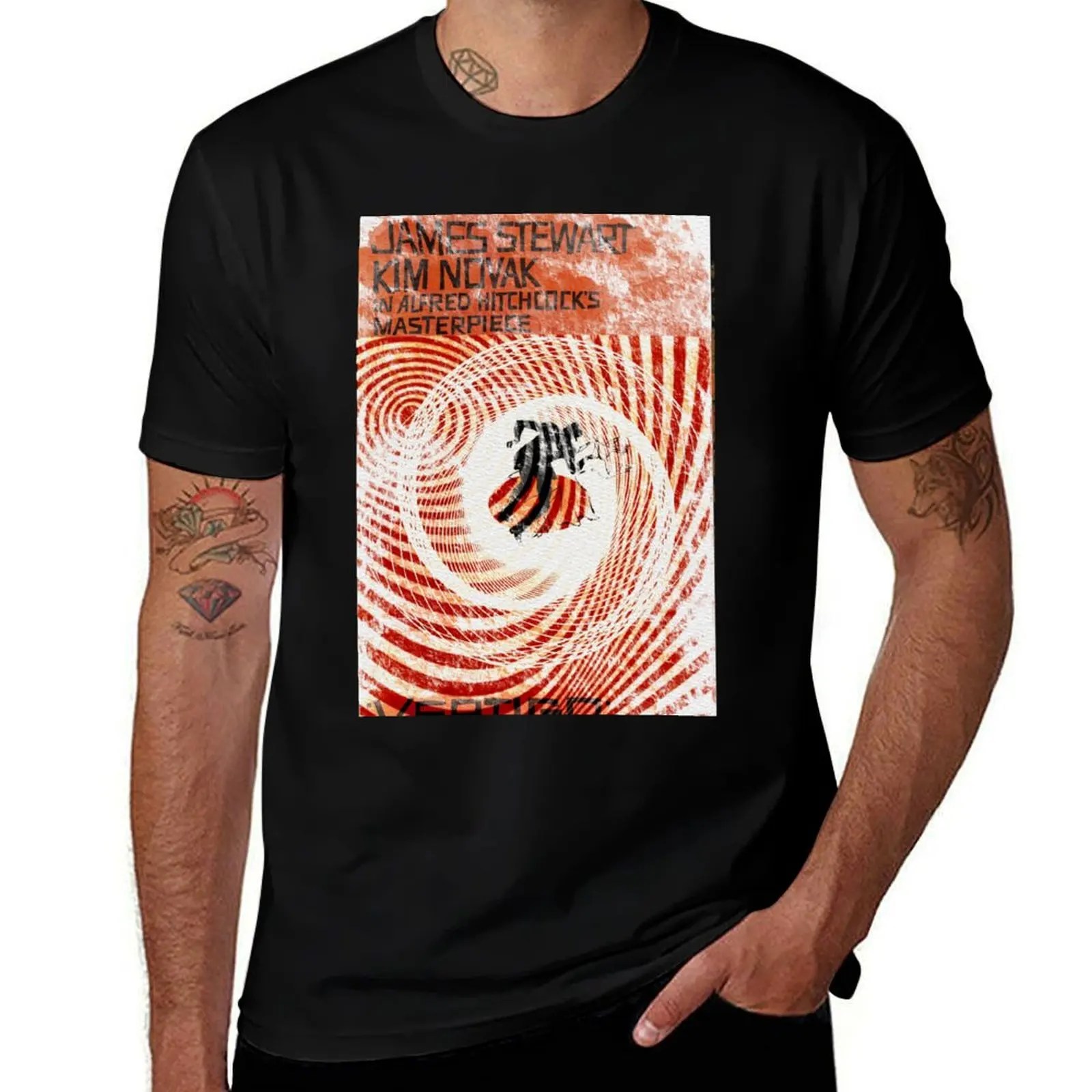 

Watercolor poster of the film Vertigo. T-Shirt tops new edition Aesthetic clothing Man t-shirt heavy weight t shirts for men