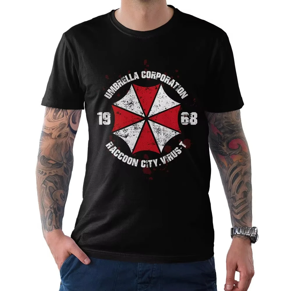 Umbrella Corporation 1968 Resident Evil T-Shirts Clothing Shirt Men Women All-Season Male T-Shirt Black Casual Crew Neck Tees