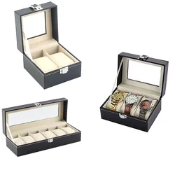 DELESYS 2/3/6 Slots PU Leather Watch Box Watch Storage Box Watch Display Box Home Display Box Exquisite Simple Gift Box