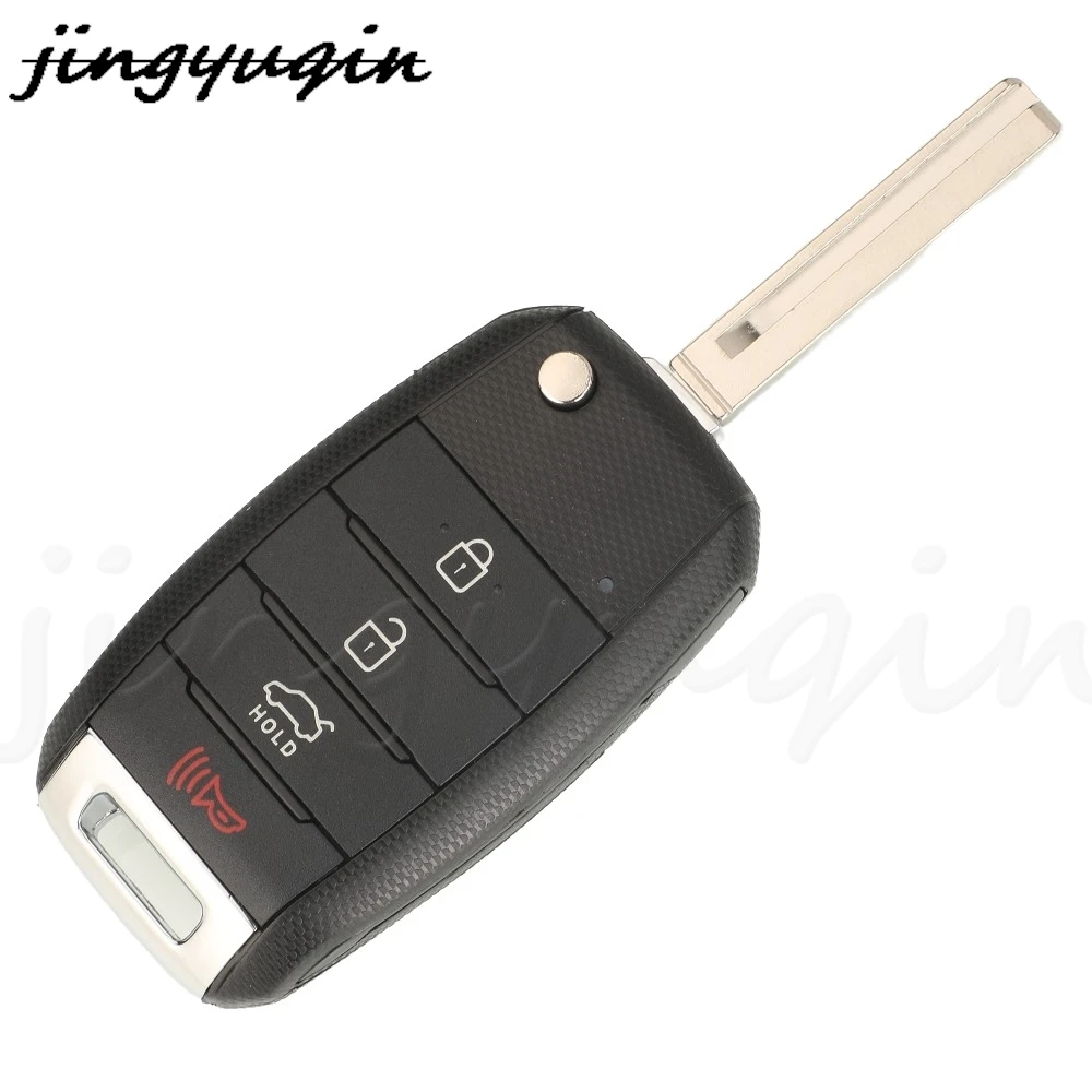 Jingyuqin OSLOKA-910T 4 botões flip remoto chave do carro 433mhz 4d chip para kia sorento 2016 - 2019 dobrável chave automática controle fob