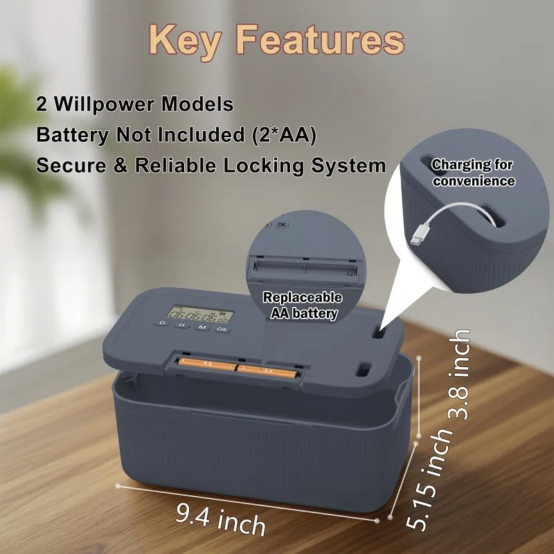 Picture 4: Smart Timer Electronic Lockable Container with Combination Lock and Digital Timer Multi Function Personal Storage Boxes